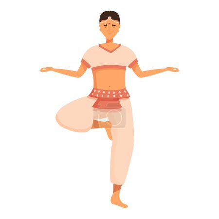 Indische Pose Mädchen Tänzerin Symbol Cartoon-Vektor. Feiernde Dame. Kostümshow