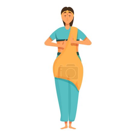 Style indian dancer icon cartoon vector. Lady culture. Cute female pose
