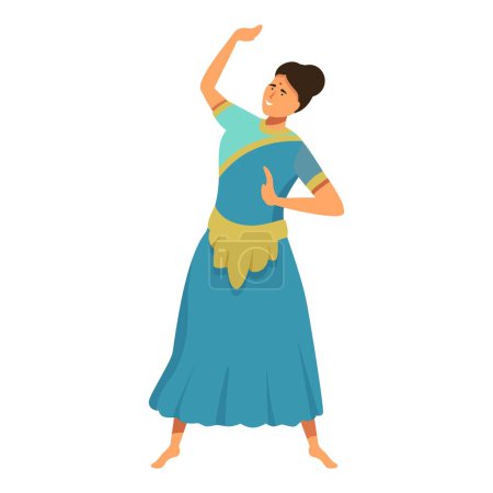 Cultural indian dancer icon cartoon vector. Beauty celebration. Female dance