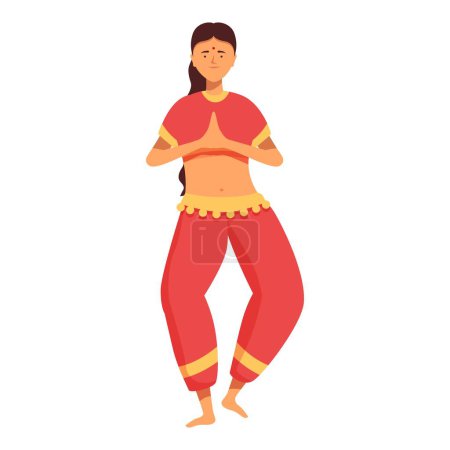 Red colorful dancer icon cartoon vector. Lady culture. Holiday performance