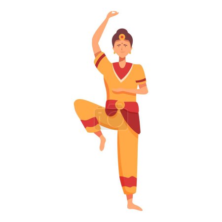 Decor indian girl icon cartoon vector. Dancer celebration. Costume pose