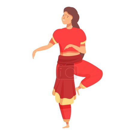 Celebration indian dancer icon cartoon vector. Decor lady. Happy female