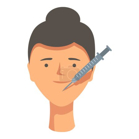 Thérapie injection de drogue visage icône dessin animé vecteur. Procédure de Botox. Traitement clinique