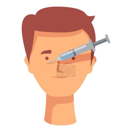 Cara de la cirugía plástica icono vector de dibujos animados. Botox inyectable. Tratamiento facial