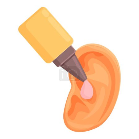Cure ear liquid icon cartoon vector. Fluid care anatomy. Medication sick