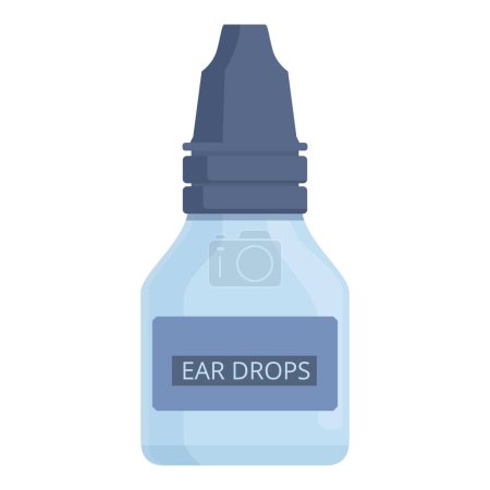 Science ear drops bottle icon cartoon vector. Sick infection. Medical liquid