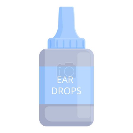 New ear drops bottle icon cartoon vector. Anatomical inflammation. Cure medical