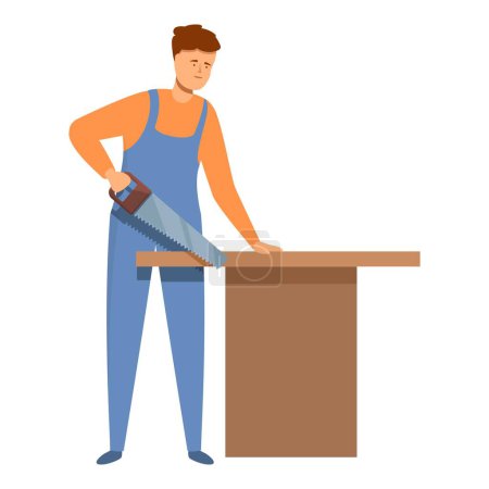 Illustration for Carpenter assembly desk icon cartoon vector. Home process. Maker fitting - Royalty Free Image