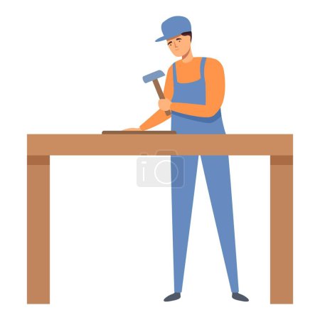 Illustration for Carpenter repair furniture icon cartoon vector. Domestic interior. Design process - Royalty Free Image