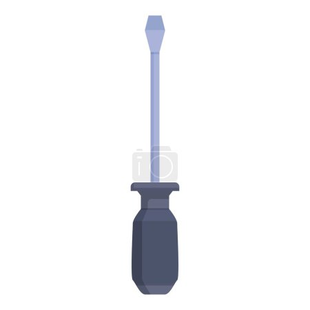 Handle screwdriver icon cartoon vector. Plastic and metal tool. Fix service tool