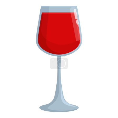 Full glass of wine icon cartoon vector. Non alcoholic drink. Bar zero drink
