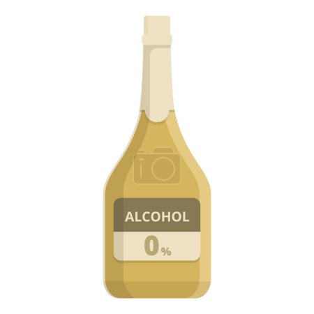 Zero alcohol drink icon cartoon vector. Wine bottle. Healthy product