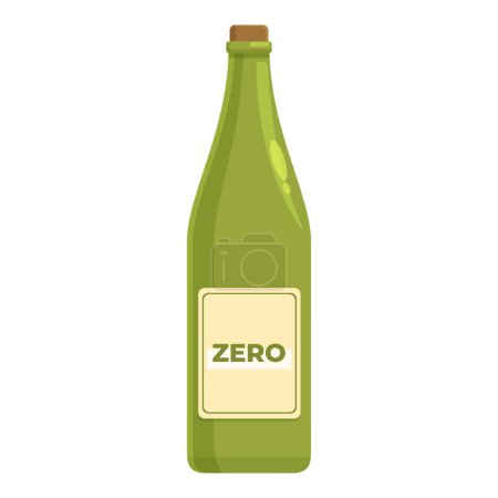 Zero wine bottle icon cartoon vector. Danger drinks. Sober products
