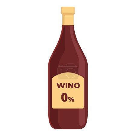 Fluid zero wine bottle icon cartoon vector. Grape sweet. Celebration container