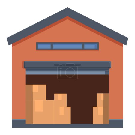 Wholesale store warehouse icon cartoon vector. Seller sale. Rental box