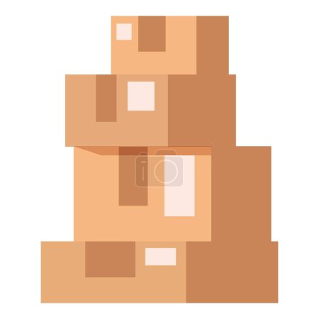 Illustration for Stack of carton boxes icon cartoon vector. Storage retail. Supplier inventory - Royalty Free Image
