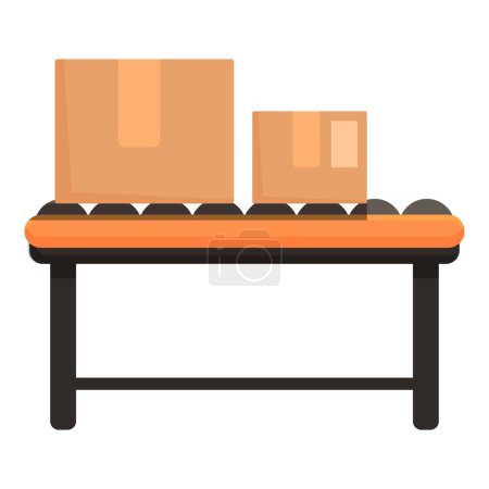 Moving line of wholesale store icon cartoon vector. Delivery storage. Center package