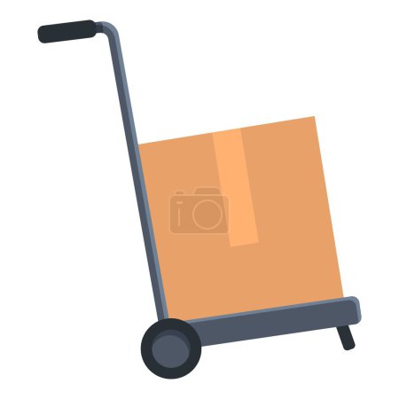 Warehouse cart icon cartoon vector. Delivery tool. Logistic equipment