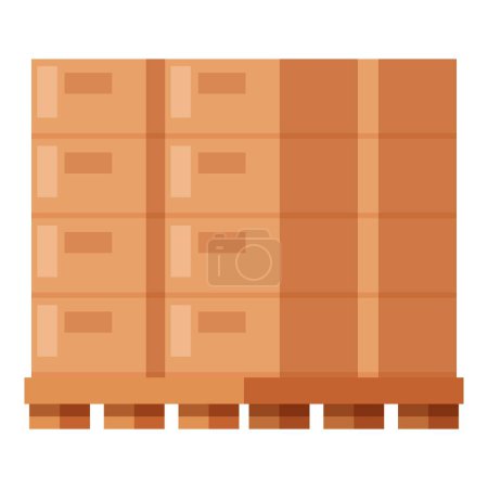 Full pallet boxes icon cartoon vector. Retail shop. Interior inventory