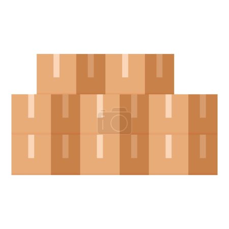 Téléchargez les illustrations : Stack of carton boxes icon cartoon vector. Stock delivery. Storage control - en licence libre de droit