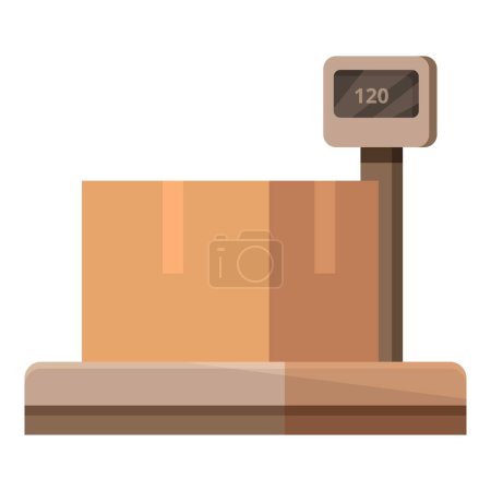 Téléchargez les illustrations : Wholesale store digital scales icon cartoon vector. Delivery storage. Pack interior - en licence libre de droit