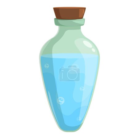 Blauer Zaubertrank Symbol Cartoon-Vektor. Wildampulle. Flaschenkristallenergie