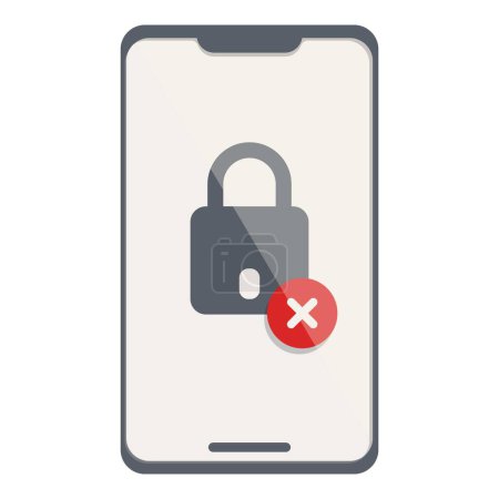 Illustration for Blocked user phone icon cartoon vector. Safety error. System reset - Royalty Free Image
