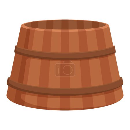 Vintage illustration of a classic wooden barrel, isolated vector graphic of a rustic traditional brown cask, perfect for brewery, wine, beverage, ale, beer, whiskey, and liquor themed designs