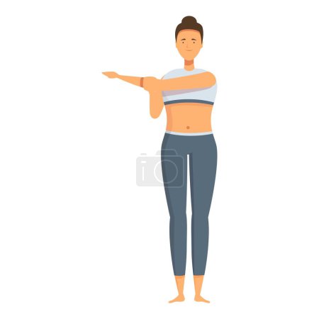 Ilustración vectorial de una mujer entrenadora de fitness guiando la postura de entrenamiento