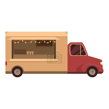 Illustration for Bright, inviting vector illustration of a food truck, perfect for mobile cuisine themes - Royalty Free Image