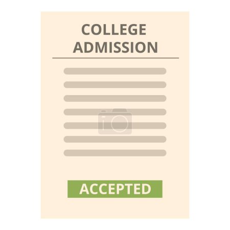 Gráfico de una carta de aceptación de la universidad, señalando la admisión exitosa