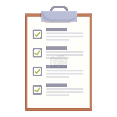 Illustration for Flat design illustration of a clipboard with checkmarks for organization and task management - Royalty Free Image