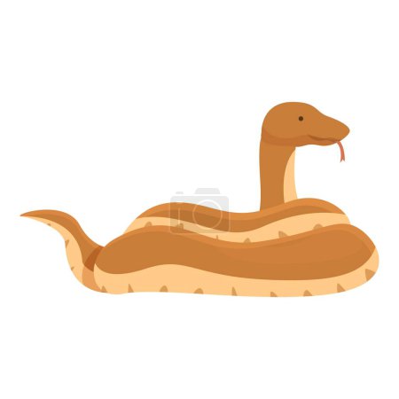 Digital illustration of a cute brown snake with a simple white background