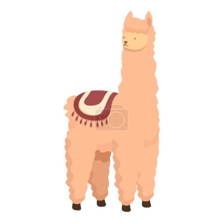 Adorable and cheerful cute cartoon alpaca illustration in vector format, featuring a smiling and friendly animal mascot design, perfect for childrens art and naturethemed graphic designs