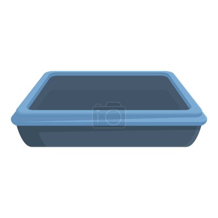 Detaillierte Illustration eines leeren blauen Plastikbehälters auf weißem Hintergrund