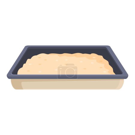 Illustration for Vector illustration of raw pie crust dough in a baking tray, ready for the oven - Royalty Free Image
