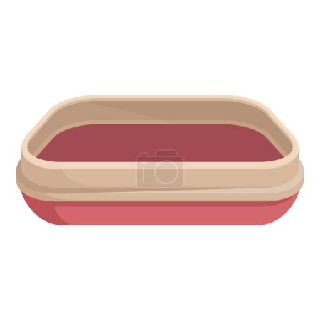 Vector illustration of a red and beige empty baking dish, isolated on white