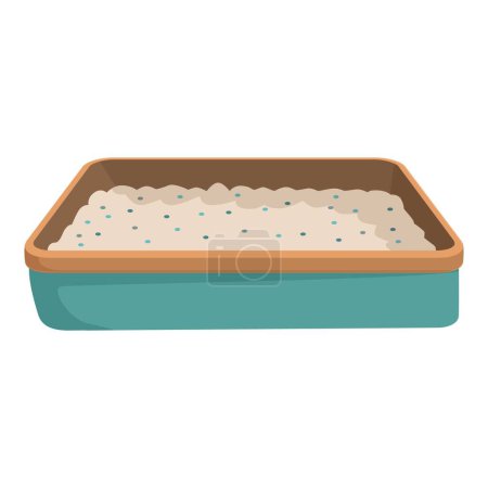 Graphic illustration of a baking dish with dough ready for the oven