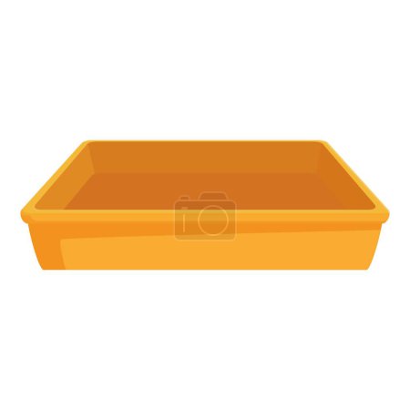 Illustration for Isolated image of a vibrant orange plastic tray with a simple rectangular design - Royalty Free Image