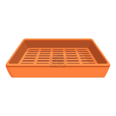 Illustration for Modern orange plastic tray with ventilation holes, isolated on a white background - Royalty Free Image