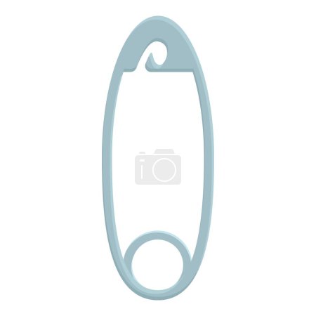 Vector illustration of a closed baby blue safety pin on a white background
