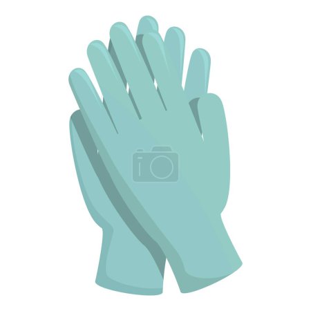Illustration of blue disposable gloves used for health and hygiene