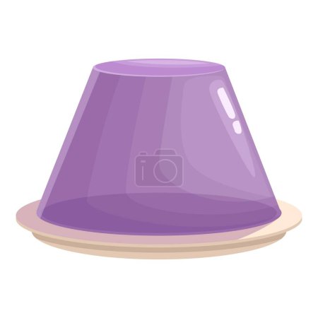 Vector graphic of a shiny purple jello on a plate, isolated
