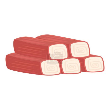 Vector image of stylized imitation crab sticks, perfect for foodthemed graphics