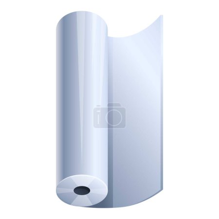 Rendered image of a shiny metal sheet rolled up, isolated on a white background