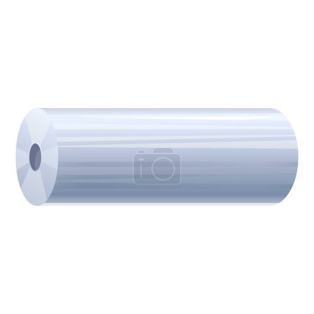 Detailed vector graphic design of a cylindrical steel rod with a shiny metallic surface finish