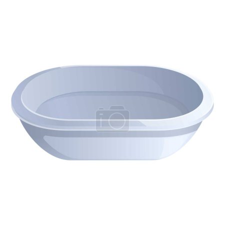Illustration for Illustration of a clean, empty plastic basin, ideal for household chores, isolated on white - Royalty Free Image
