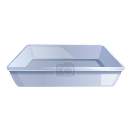 Illustration for Clean vector illustration of a rectangular blue plastic basin isolated on a white background - Royalty Free Image