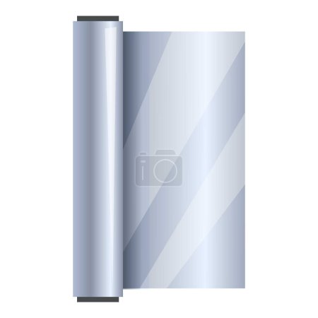 Rouleau de papier aluminium brillant isolé sur un fond blanc, utile pour les besoins de la cuisine et de l'emballage