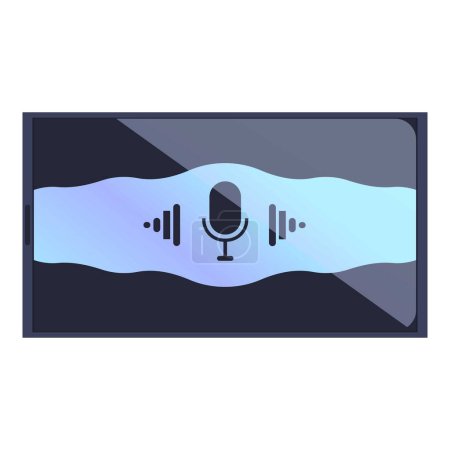 Illustration of a colorful voice recognition interface with a central microphone icon